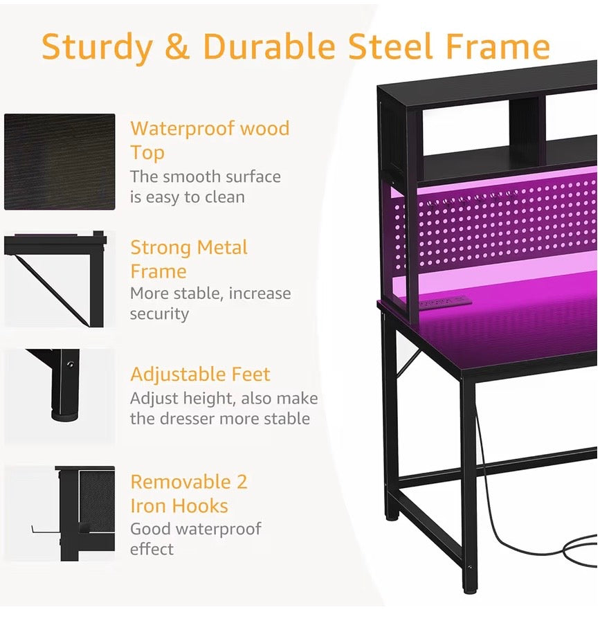 DLisiting Black Gaming Desk