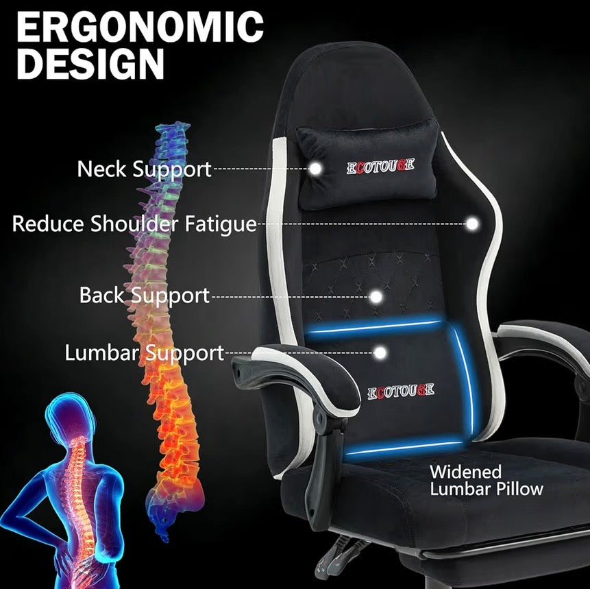 Black Fabric Gaming Chair