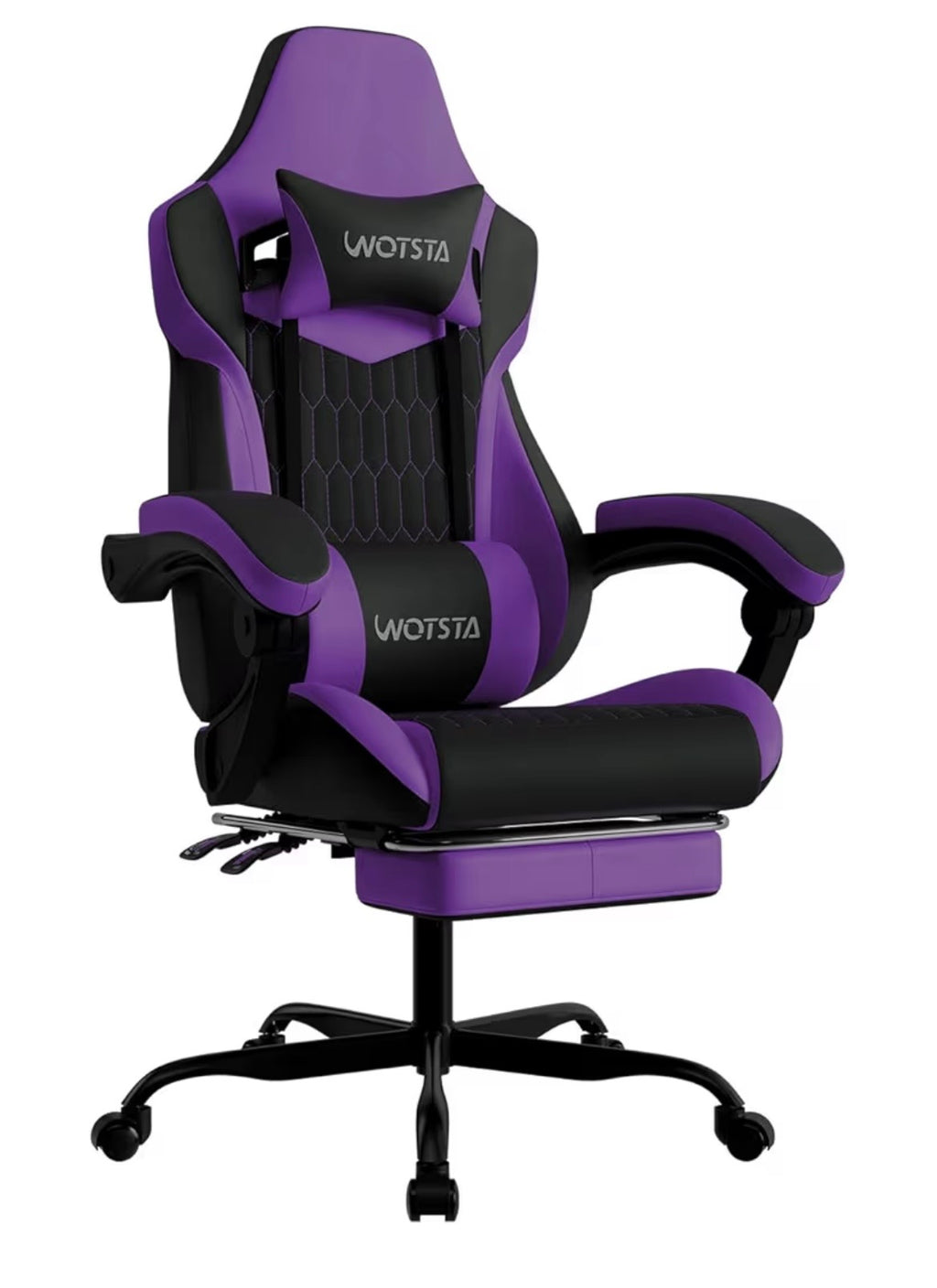 (Purple) WOTSTA Gaming Chair with Footrest