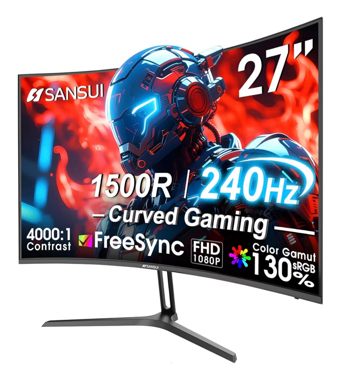 SANSUI 27 Inch Curved 240Hz Gaming Monitor