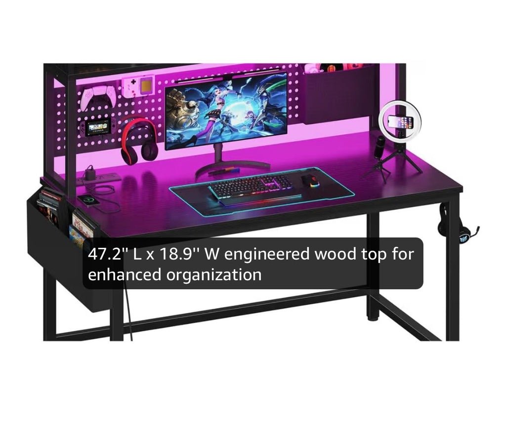DLisiting Black Gaming Desk