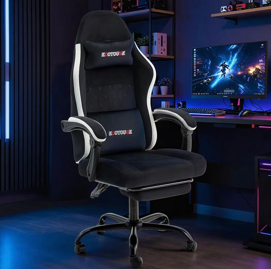 Black Fabric Gaming Chair